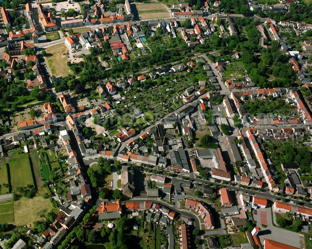 Zerbst/Anhalt from the bird's eye view: Town View of the streets and houses of the residential areas in Zerbst/Anhalt in the state Saxony-Anhalt, Germany