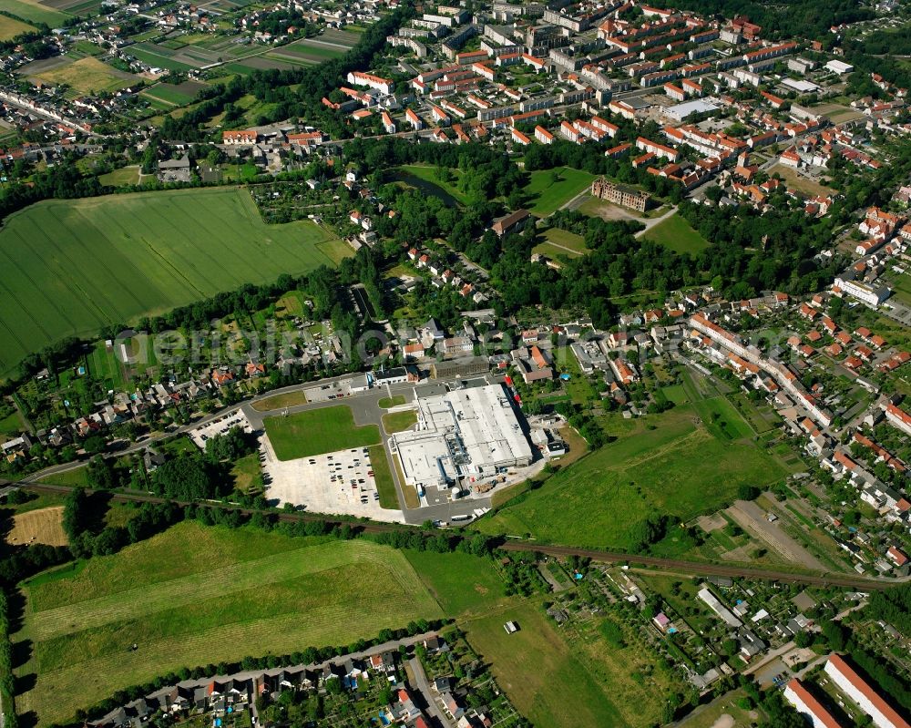 Zerbst/Anhalt from above - Town View of the streets and houses of the residential areas in Zerbst/Anhalt in the state Saxony-Anhalt, Germany