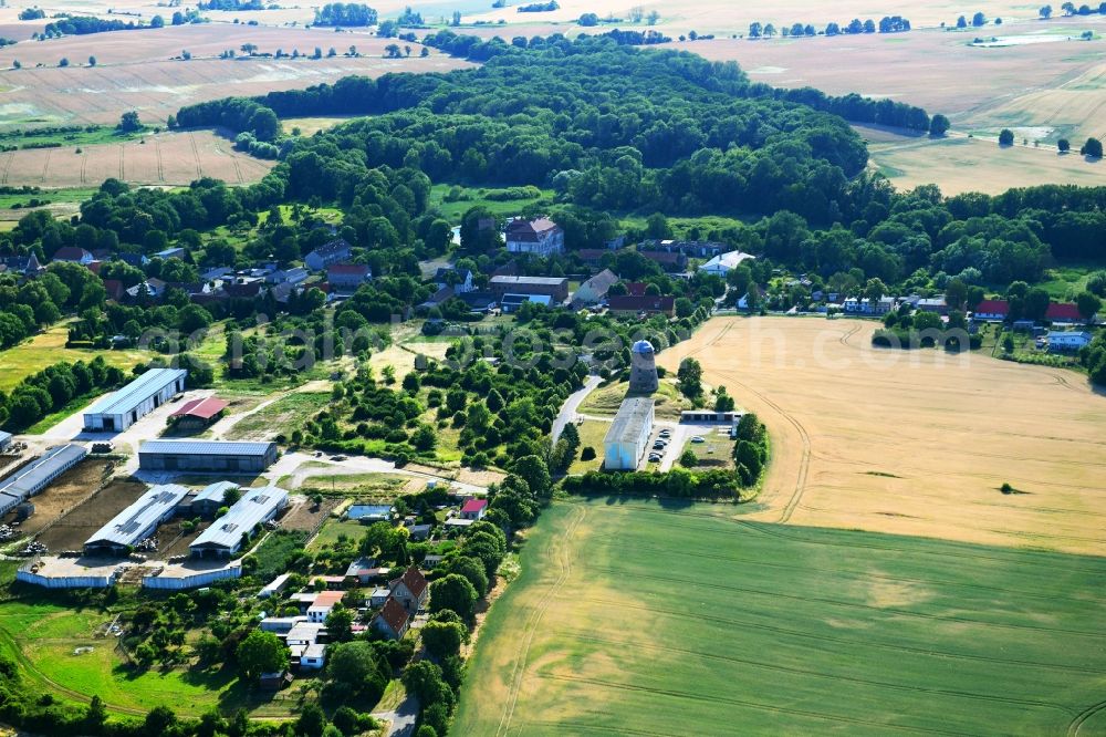 Aerial image Zichow - Town View of the streets and houses of the residential areas in Zichow in the state Brandenburg, Germany