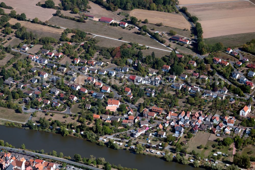 Aerial image Zimmern - Town View of the streets and houses of the residential areas in Zimmern in the state Bavaria, Germany