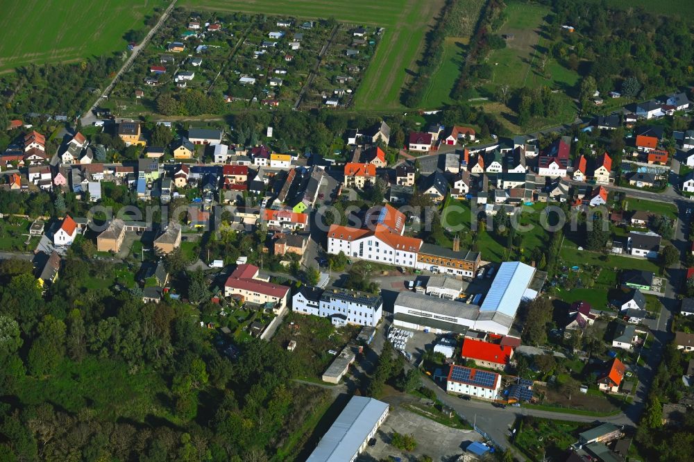 Zschölkau from the bird's eye view: Town View of the streets and houses of the residential areas in Zschoelkau in the state Saxony, Germany