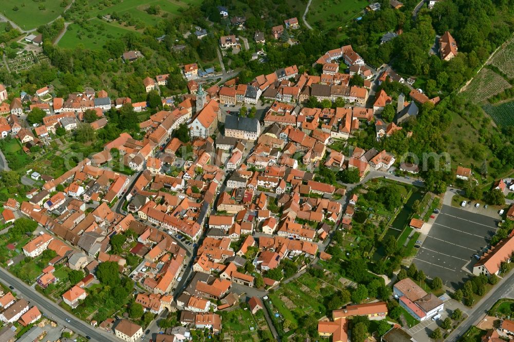 Aerial image Königsberg in Bayern - Village - View of the district Hassberge belonging municipality in Koenigsberg in Bayern in the state Bavaria