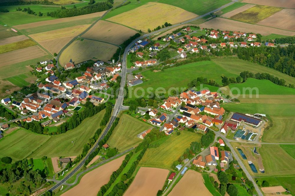 Kraisdorf from above - Village - View of the district Hassberge belonging municipality in Kraisdorf in the state Bavaria