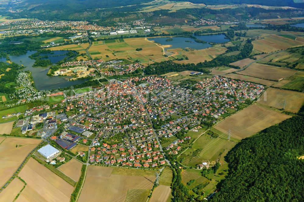 Aerial photograph Sand - Village - View of the district Hassberge belonging municipality in Sand in the state Bavaria