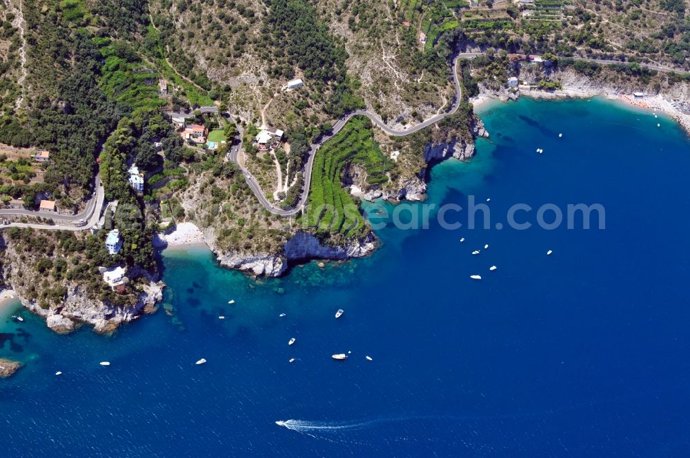 Aerial image Maiori OT Erchie - View of the district Erchie of the city Maiori at the Amalfi Coast in the province Salerno in Italy