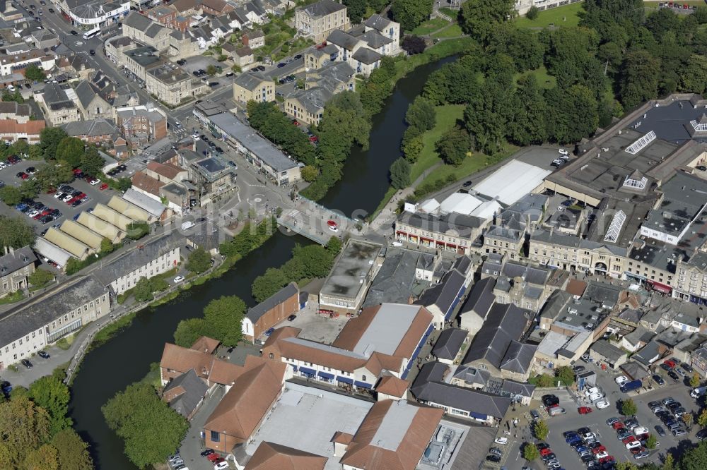 Aerial image Chippenham - Town on the banks of the river of Avon in Chippenham in England, United Kingdom