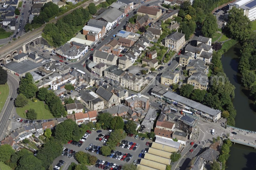 Chippenham from above - Town on the banks of the river of Avon in Chippenham in England, United Kingdom