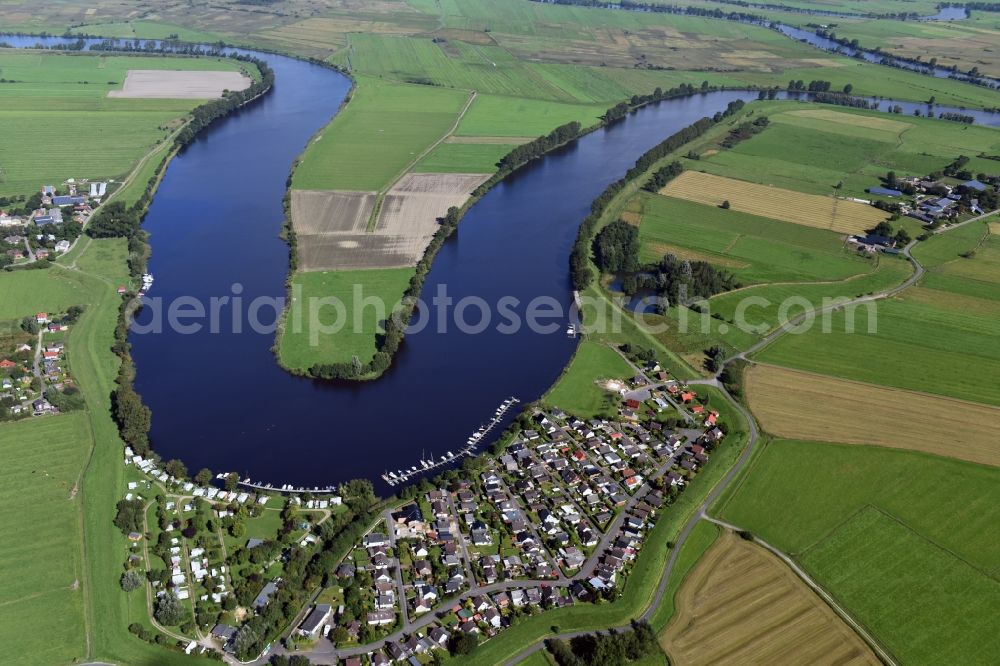 Hennstedt from above - Town on the banks of the river Eider in Hennstedt in the state Schleswig-Holstein