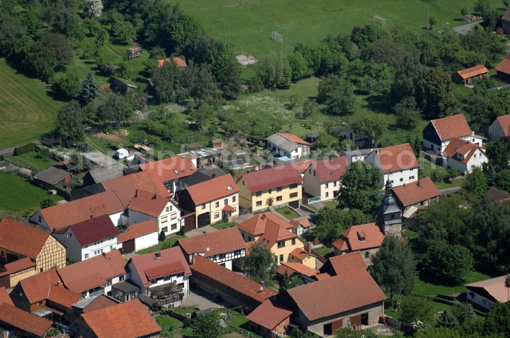 Hörsel OT Weingarten from above - Village resp. small town Weingarten with the village Church in Thuringia