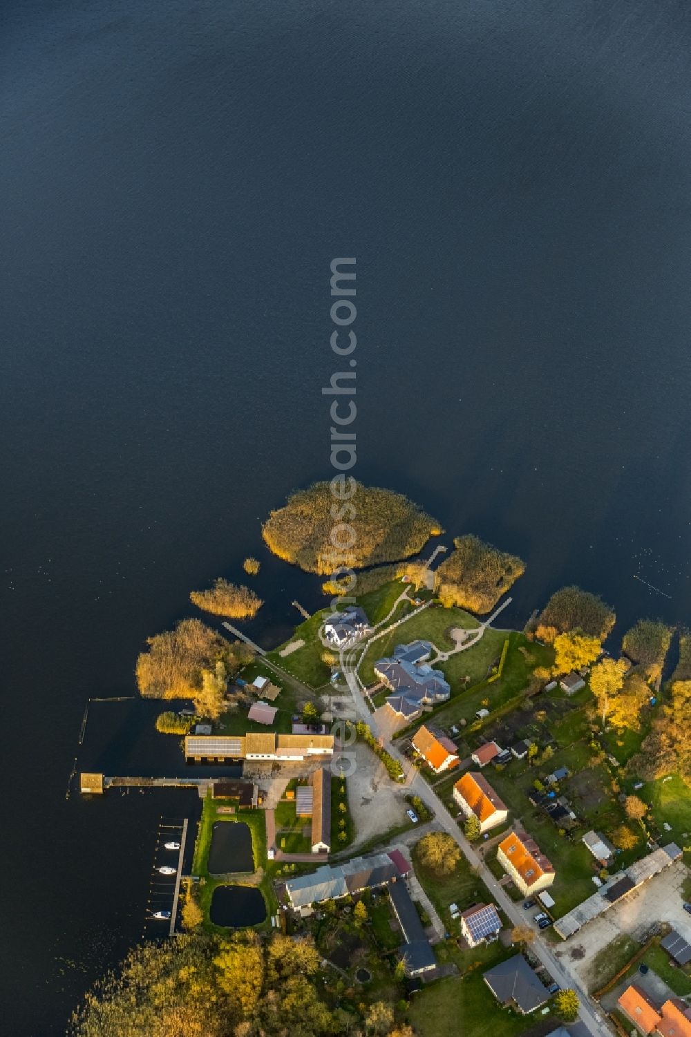 Aerial image Wesenberg - Wesenberg town on the banks of Woblitzsee in Mecklenburg - Western Pomerania