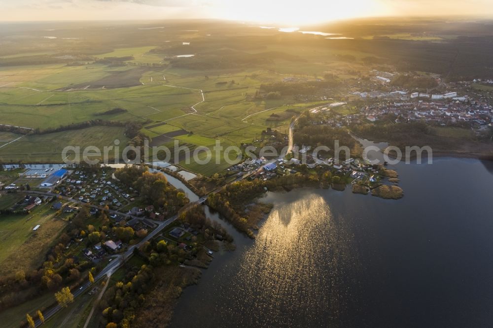 Aerial image Wesenberg - Wesenberg town on the banks of Woblitzsee in Mecklenburg - Western Pomerania