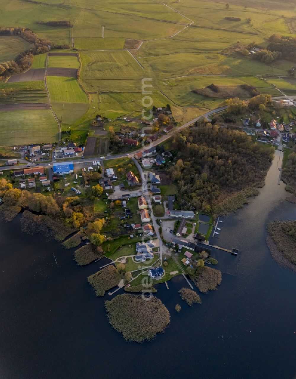 Aerial image Wesenberg - Wesenberg town on the banks of Woblitzsee in Mecklenburg - Western Pomerania