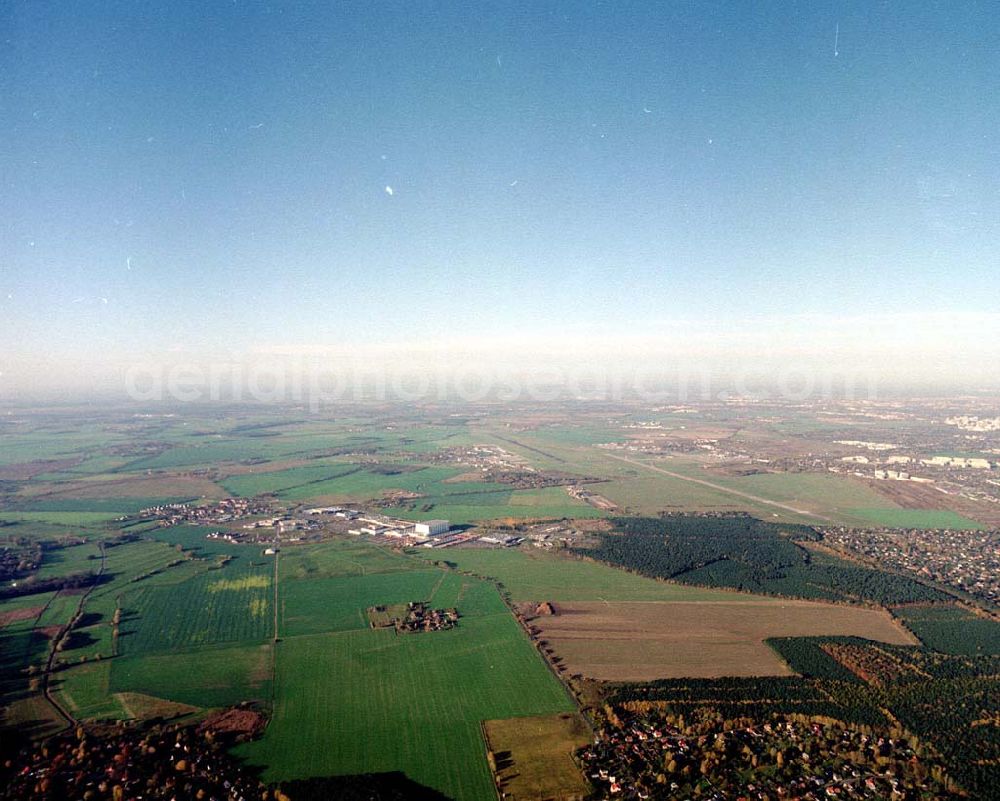 Aerial photograph Schönefeld / Brandenburg - Ortschaften und Umgebung des künftigen Großflughafens Berlin - Schönefeld.