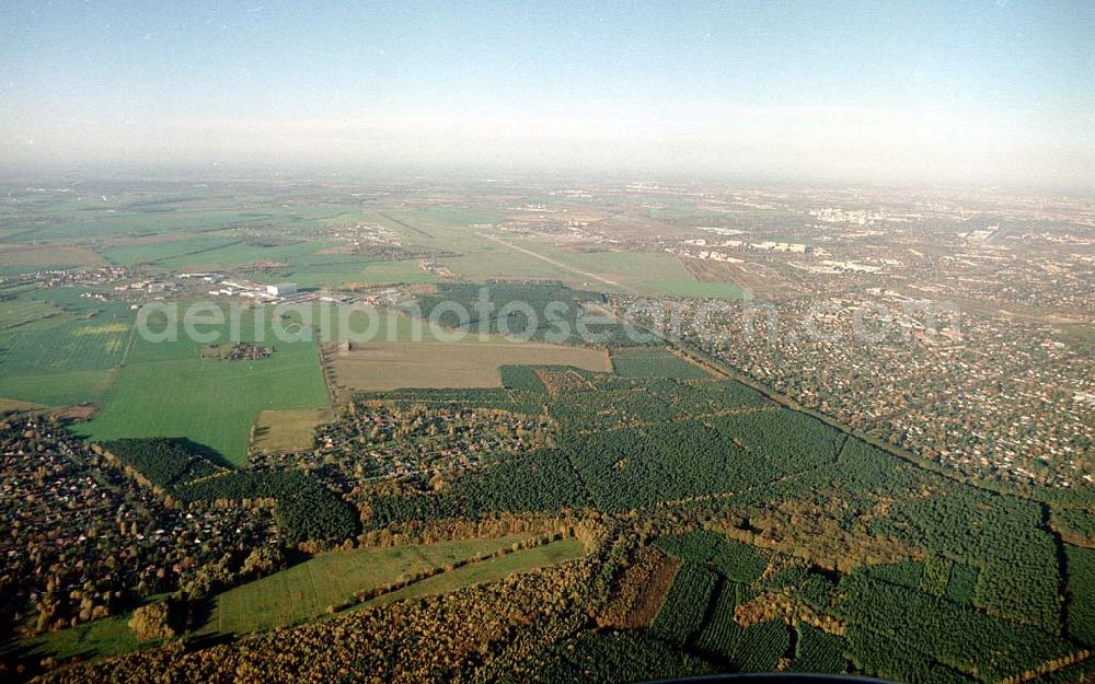 Schönefeld / Brandenburg from above - Ortschaften und Umgebung des künftigen Großflughafens Berlin - Schönefeld.