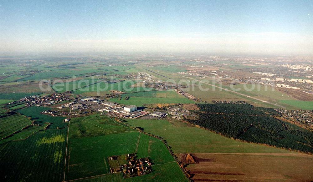 Aerial image Schönefeld / Brandenburg - Ortschaften und Umgebung des künftigen Großflughafens Berlin - Schönefeld.