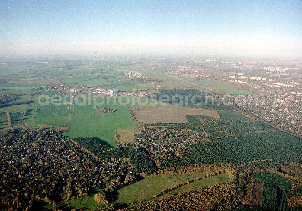 Schönefeld / Brandenburg from above - Ortschaften und Umgebung des künftigen Großflughafens Berlin - Schönefeld.