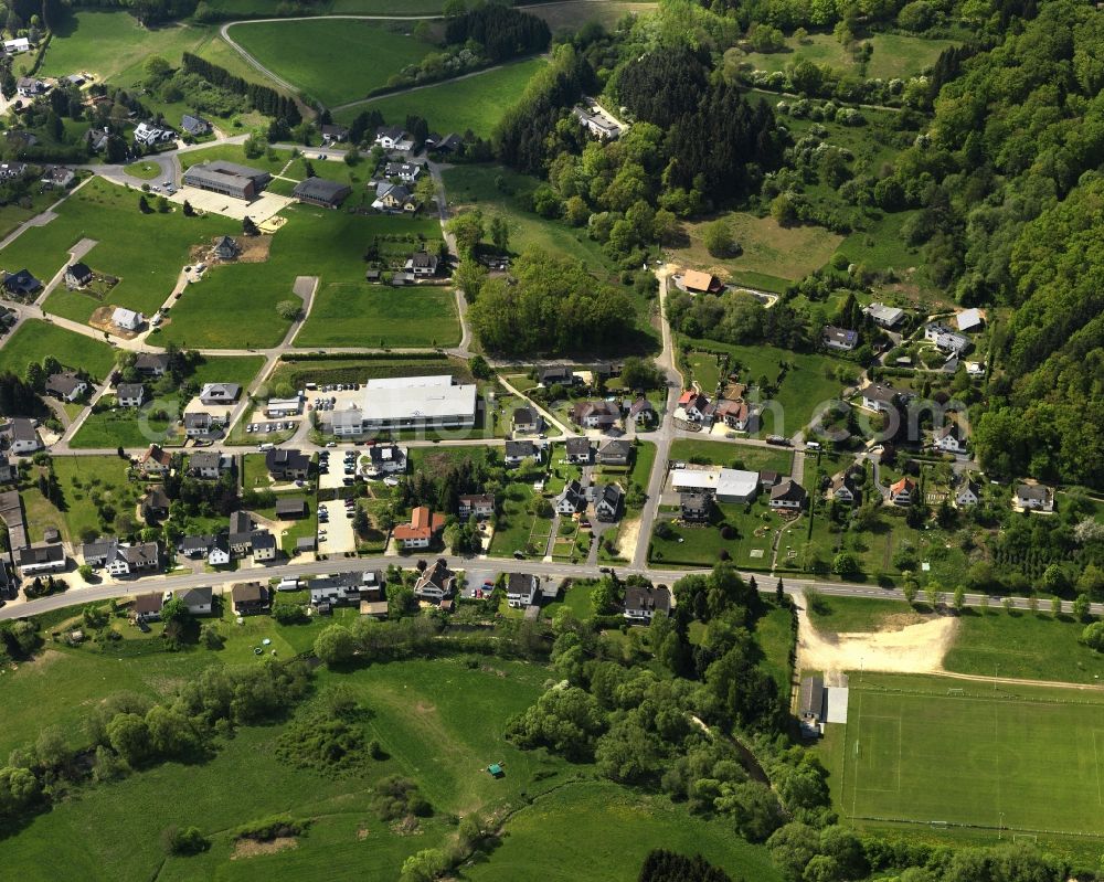 Antweiler from above - View of Antweiler in the county Ahrweiler in Rhineland-Palatinate. The village is near the Ahrgebirge