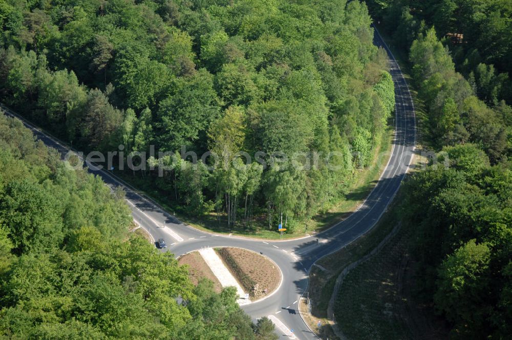 Aerial photograph WANDLITZ - Blick auf die Ortsduchfahrung B 273 im südlichen Ortsbereich von Wandlitz. Landesbetrieb Straßenwesen Brandenburg (