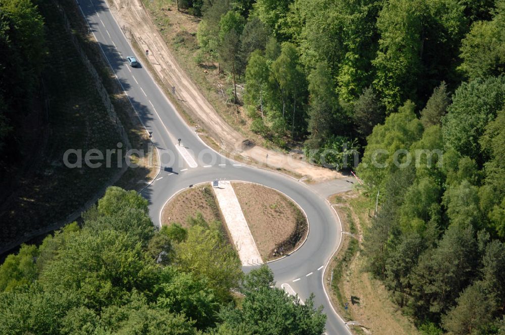 Aerial image WANDLITZ - Blick auf die Ortsduchfahrung B 273 im südlichen Ortsbereich von Wandlitz. Landesbetrieb Straßenwesen Brandenburg (