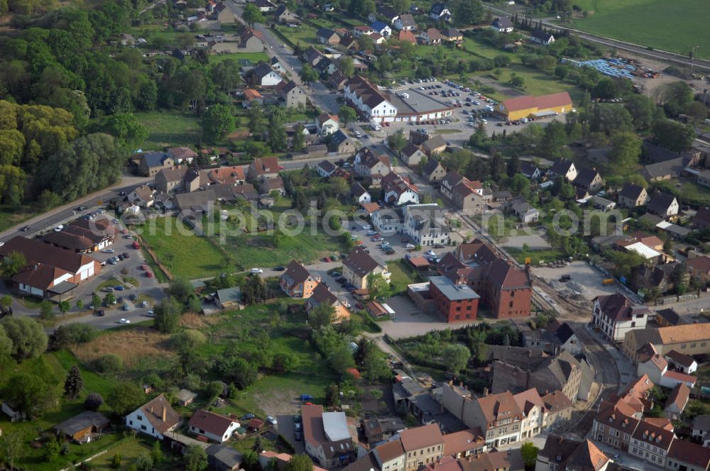 STORKOW from above - Blick auf die Baustelle zur Ortsdurchfahrung der Bundesstrasse B 246 in Storkow. Landesbetrieb Straßenwesen Brandenburg (