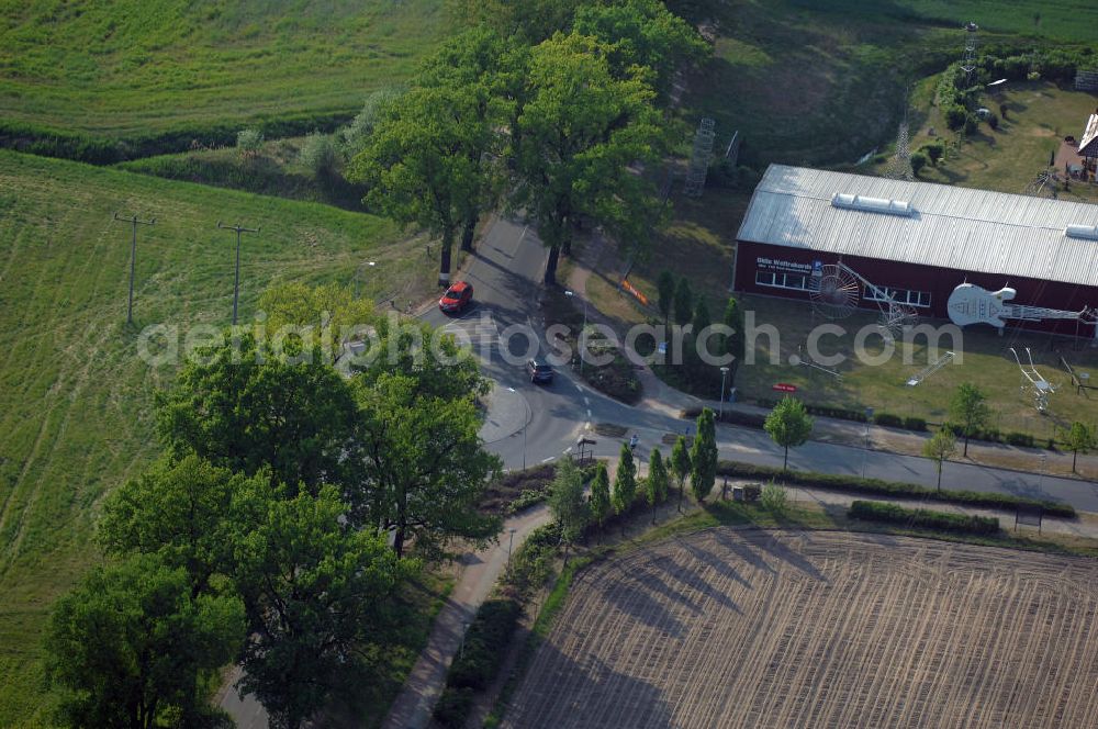 Aerial image STORKOW - Blick auf die Baustelle zur Ortsdurchfahrung der Bundesstrasse B 246 in Storkow. Landesbetrieb Straßenwesen Brandenburg (