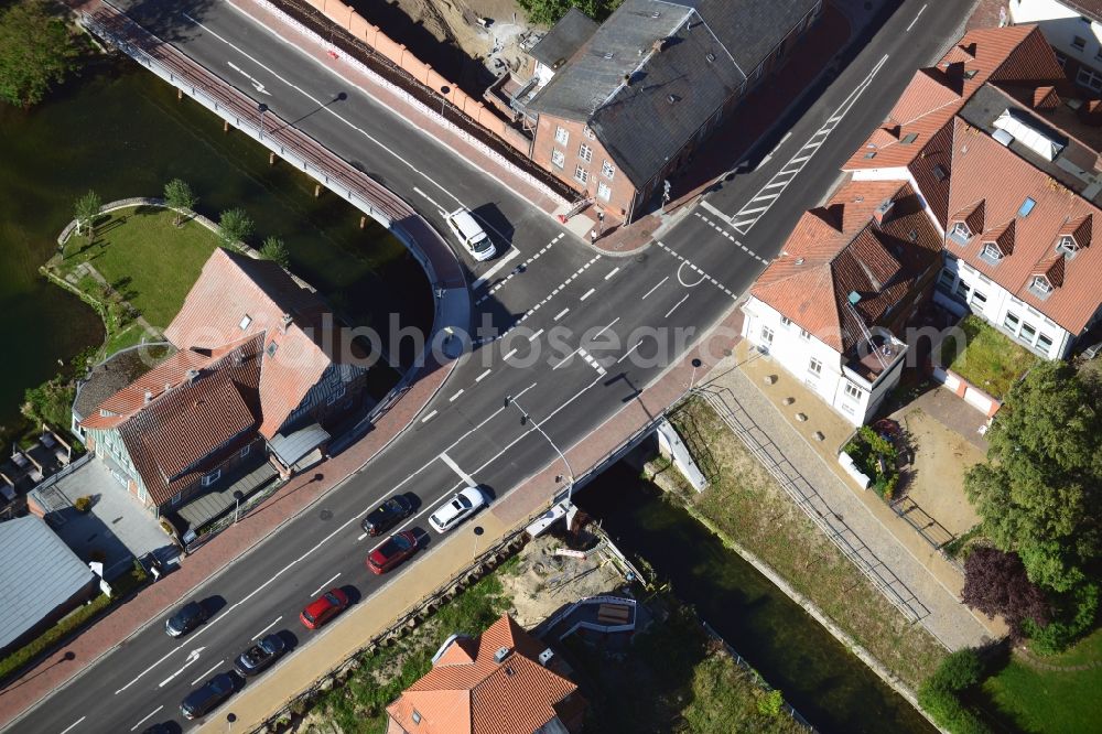 Aerial image Ratzeburg - Guided tour of the federal highway B 208 on the banks of the Domsee in Ratzeburg in Schleswig-Holstein