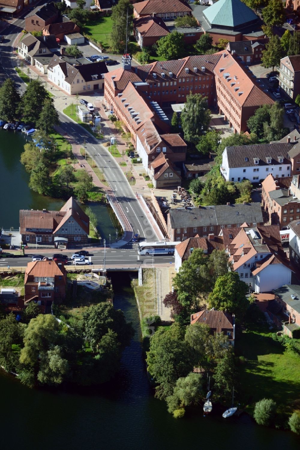 Ratzeburg from above - Guided tour of the federal highway B 208 on the banks of the Domsee in Ratzeburg in Schleswig-Holstein