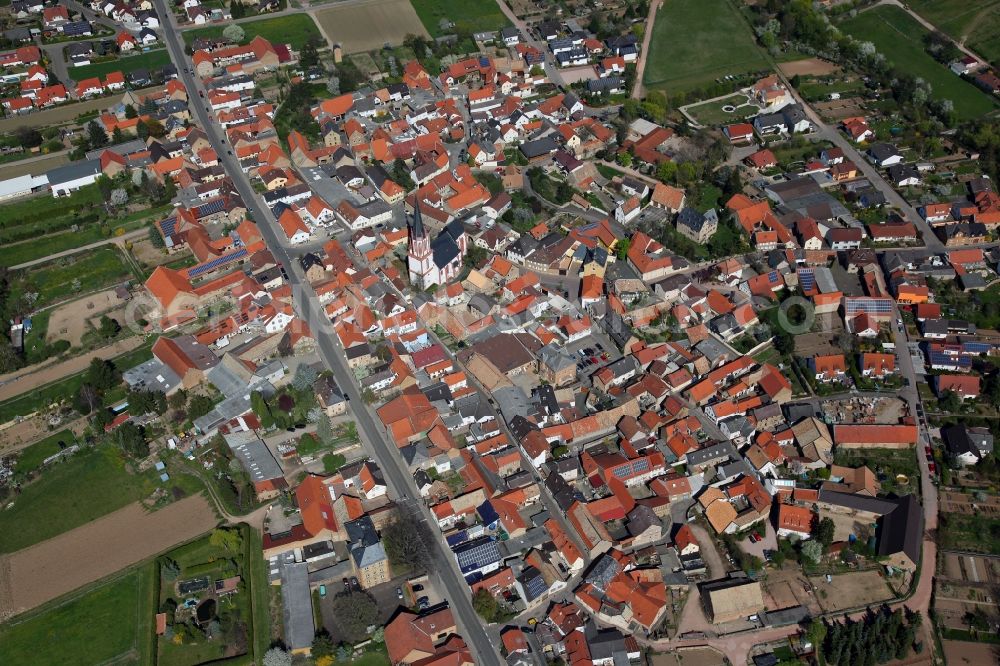 Armsheim from above - Townscape Armsheim in the Alzey-Worms in Rhineland-Palatinate