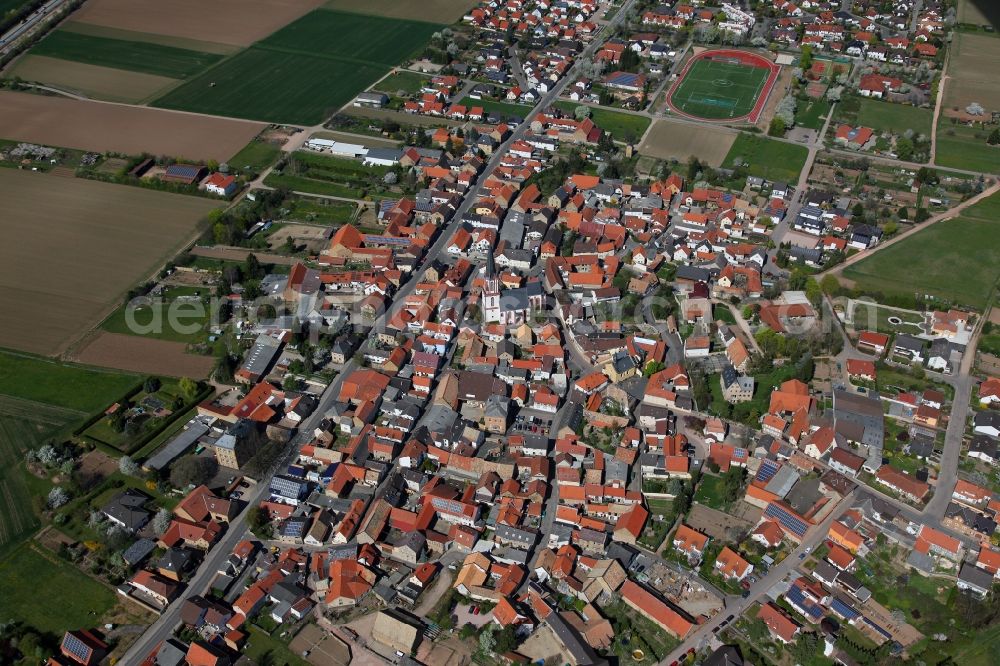 Armsheim from the bird's eye view: Townscape Armsheim in the Alzey-Worms in Rhineland-Palatinate