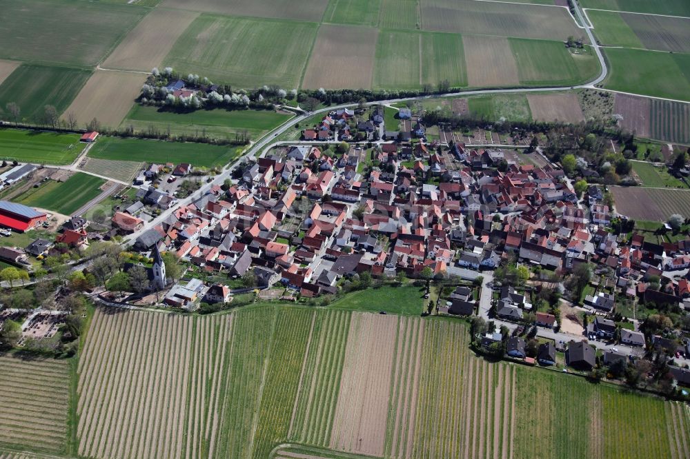 Gabsheim from above - Townscape Gabsheim in Rhineland-Palatinate