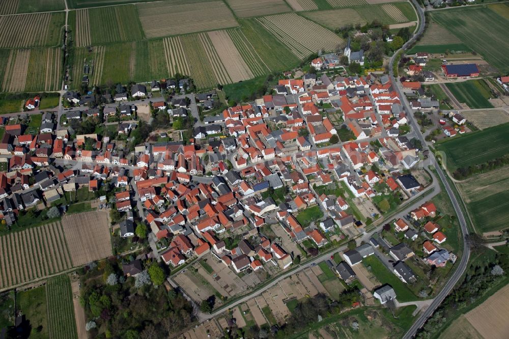 Gabsheim from above - Townscape Gabsheim in Rhineland-Palatinate