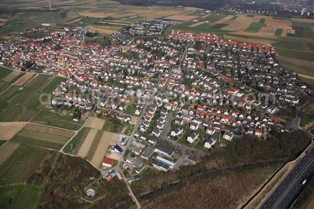 Ober-Olm from above - Views of the local community Ober-Olm in Mainz-Bingen district in Rhineland-Palatinate