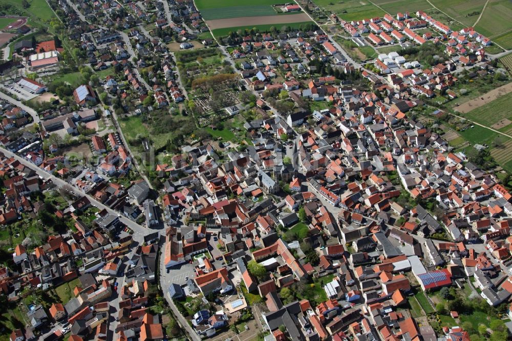 Aerial photograph Saulheim - Townscape Saulheim in Rhineland-Palatinate