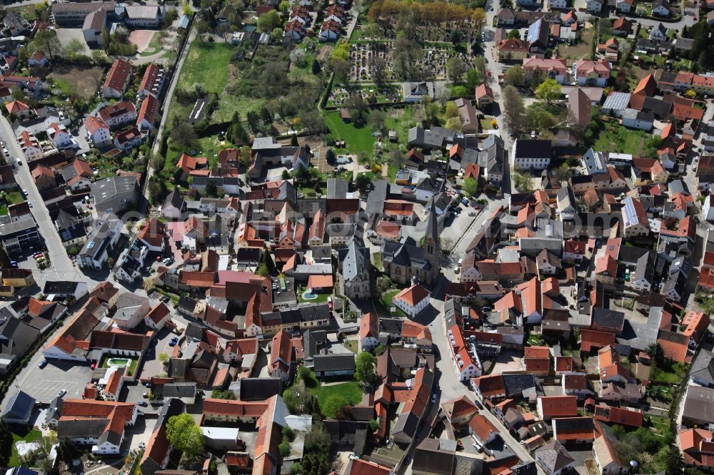 Saulheim from above - Townscape Saulheim in Rhineland-Palatinate