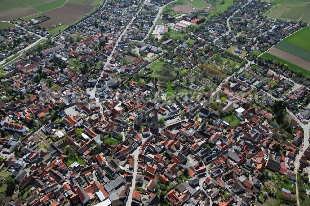 Saulheim from the bird's eye view: Townscape Saulheim in Rhineland-Palatinate