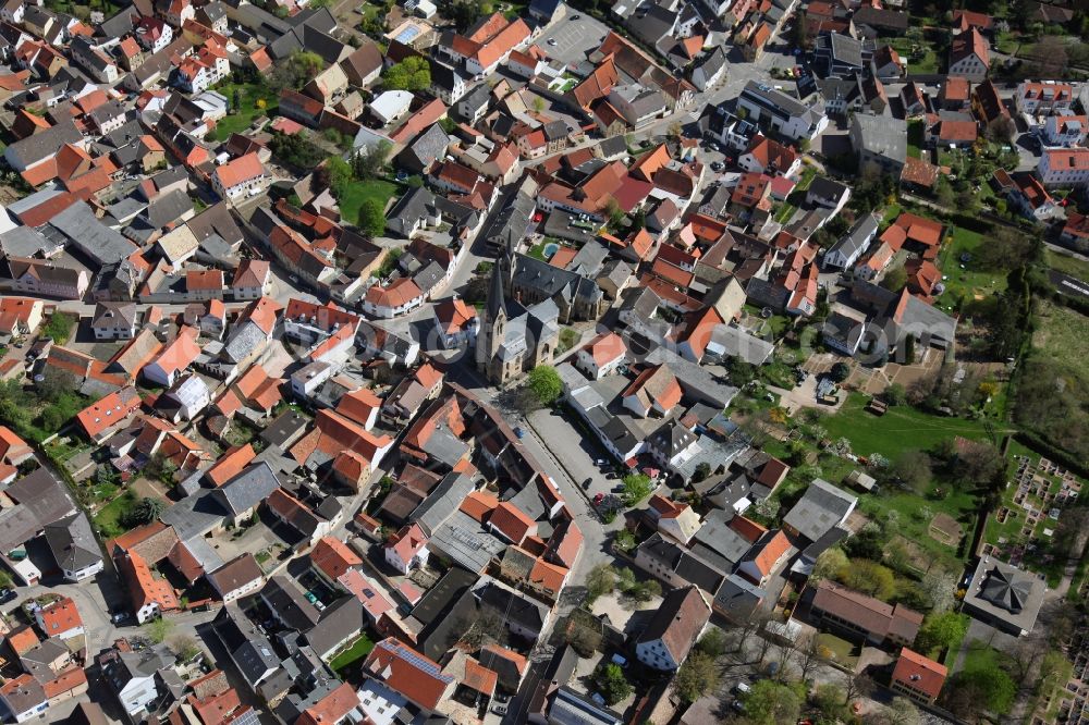 Aerial photograph Saulheim - Townscape Saulheim in Rhineland-Palatinate