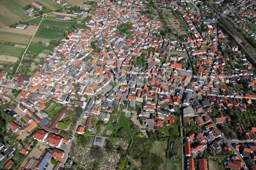 Aerial image Saulheim - Townscape Saulheim in Rhineland-Palatinate