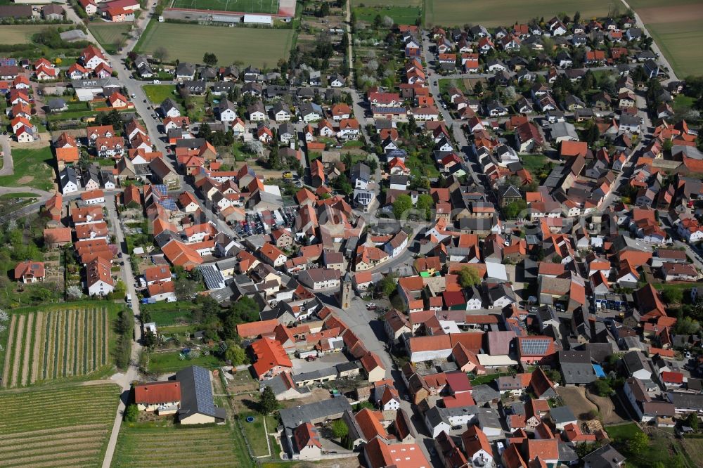 Udenheim from above - Townscape Udenheim in Rhineland-Palatinate