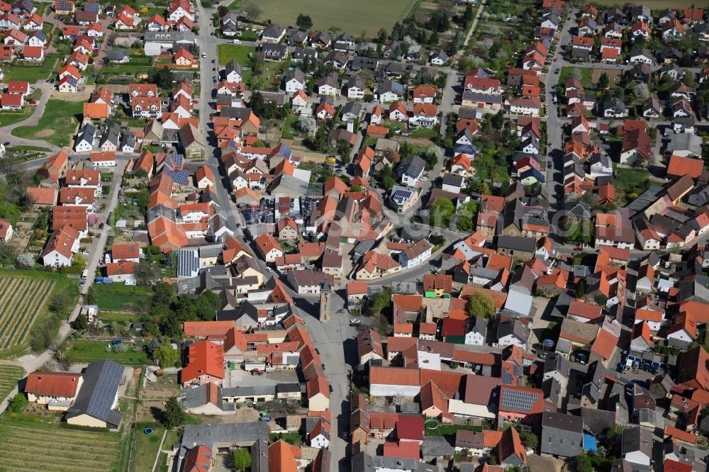 Udenheim from the bird's eye view: Townscape Udenheim in Rhineland-Palatinate