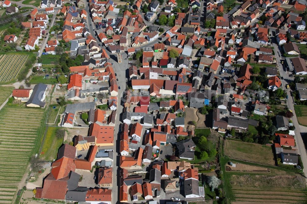 Udenheim from above - Townscape Udenheim in Rhineland-Palatinate