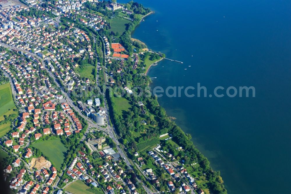 Friedrichshafen from above - Village on the banks of the area of Lake of Constance in the district Windhaig in Friedrichshafen in the state Baden-Wurttemberg, Germany