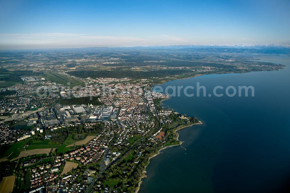 Friedrichshafen from above - Village on the banks of the area of Lake of Constance in the district Windhaig in Friedrichshafen in the state Baden-Wurttemberg, Germany