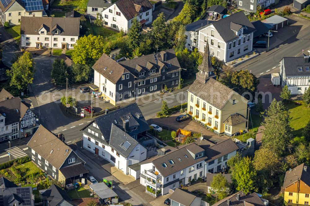 Aerial photograph Littfeld - Center on Grubenstrasse in Littfeld at Siegerland in the state North Rhine-Westphalia, Germany