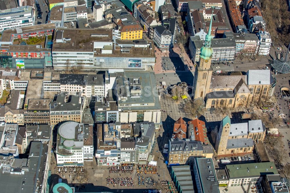 Aerial photograph Dortmund - Center market in Dortmund in the state North Rhine-Westphalia