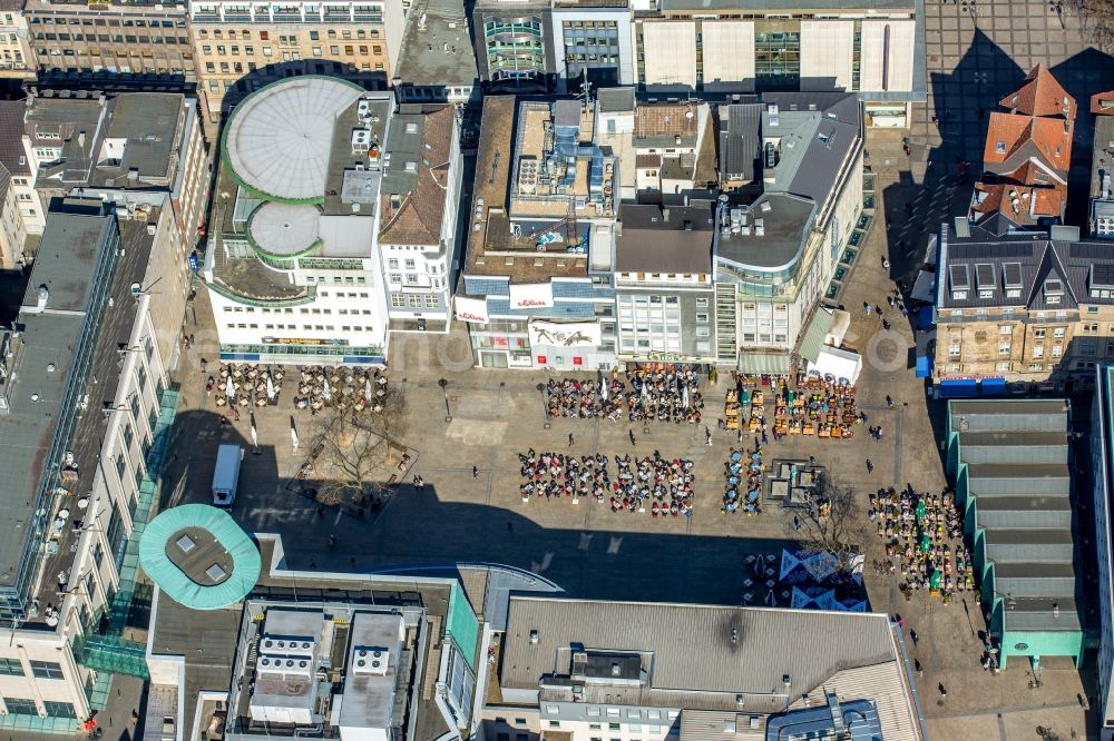 Dortmund from above - Center market in Dortmund in the state North Rhine-Westphalia