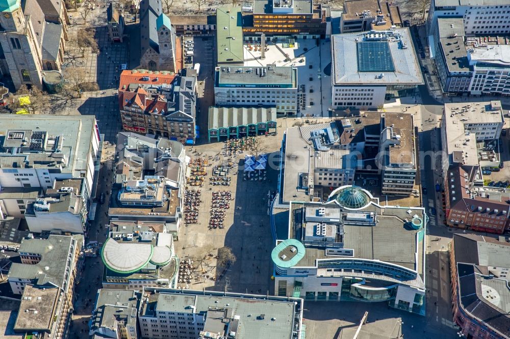 Dortmund from above - Center market in Dortmund in the state North Rhine-Westphalia