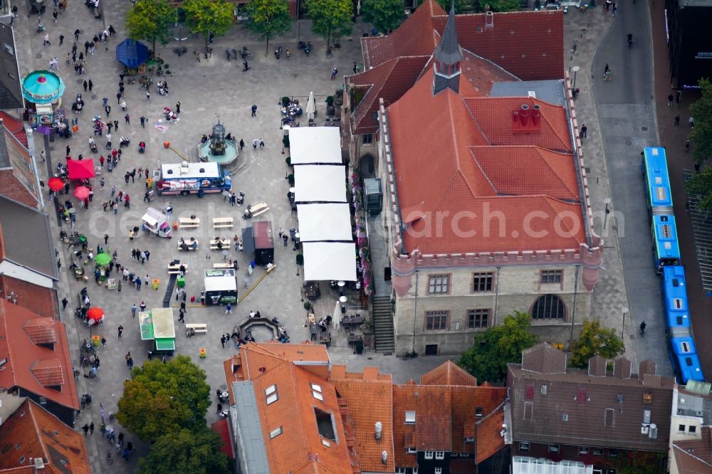 Aerial photograph Göttingen - Center market in Goettingen in the state Lower Saxony, Germany