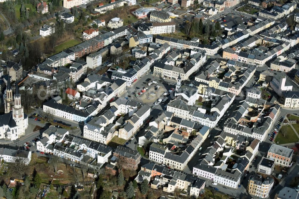 Aerial photograph Oelsnitz/Vogtl. - Center market in Oelsnitz/Vogtl. in the state Saxony