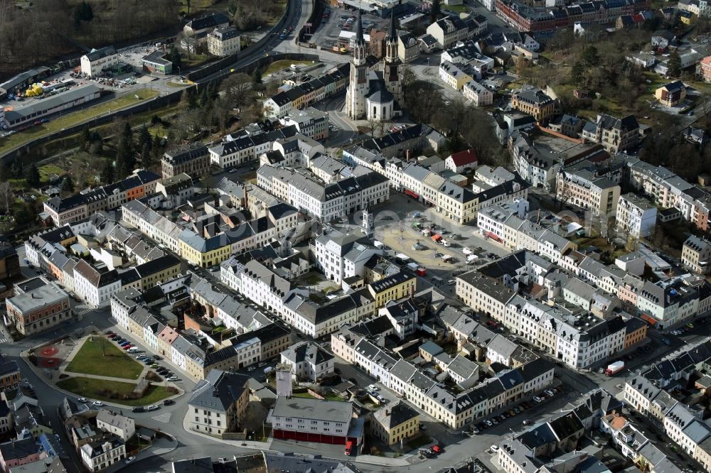 Aerial image Oelsnitz/Vogtl. - Center market in Oelsnitz/Vogtl. in the state Saxony