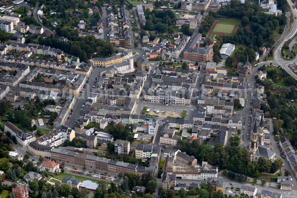 Oelsnitz/Vogtl. from the bird's eye view: Center market in Oelsnitz/Vogtl. in the state Saxony